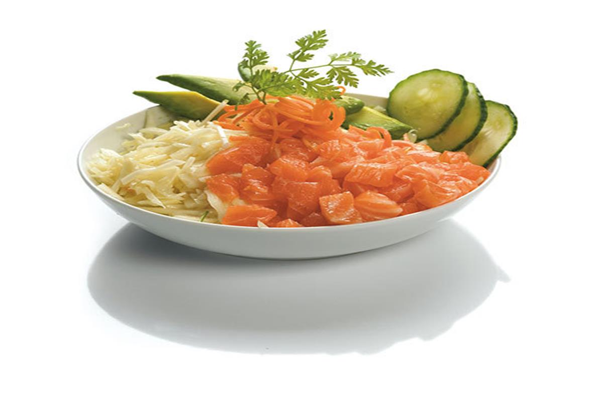 Salade choux tartare saumon